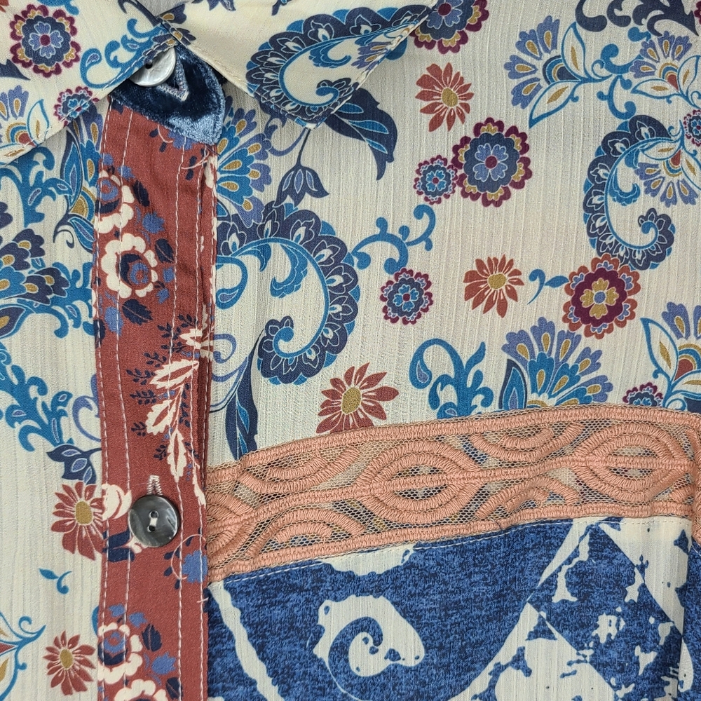 Vincente Button Front Tunic Small - image 3